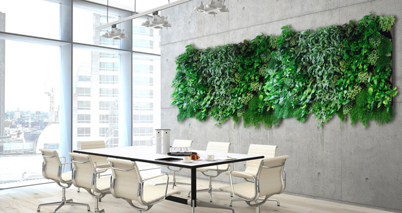 Living wall in a meeting room 